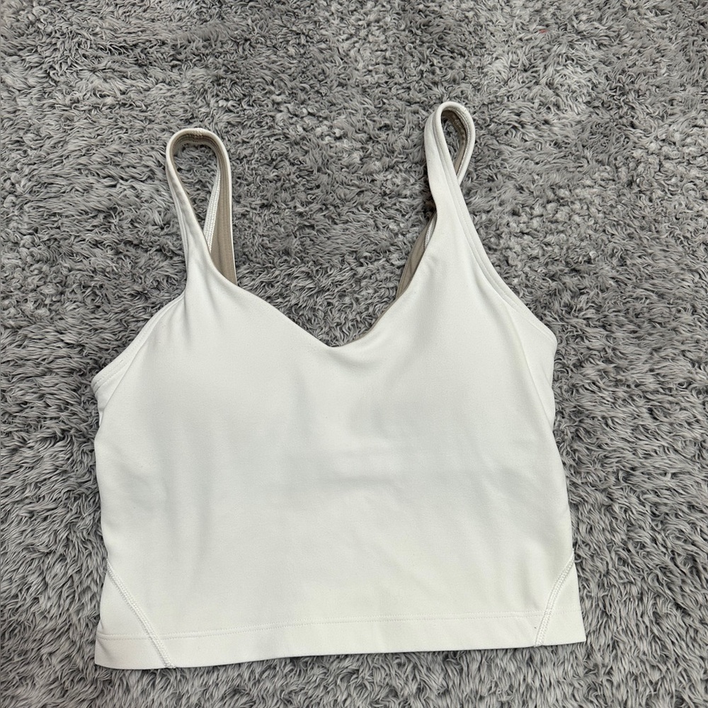 Lululemon white align tank top, size 2. Like new, hardly warn.